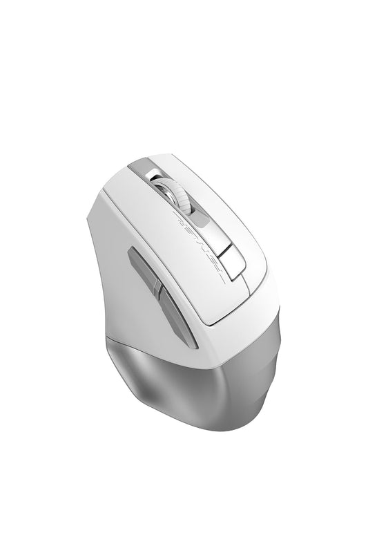 A4Tech - A4Tech FB35CS Icy White Full-Size Silent Dual-Mode Wireless Mouse - icy-white