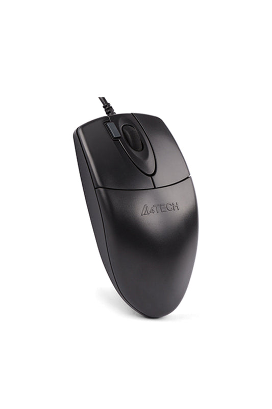 A4Tech - A4Tech OP-620DS Black Full-Size Silent 2X Click Wired Mouse - black