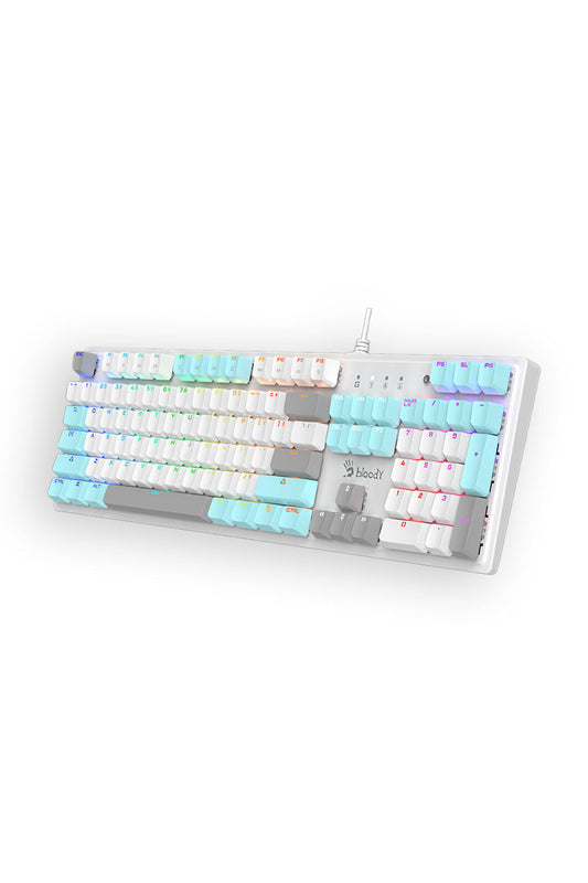 BLOODY - Bloody S520N BLMS Icy White Full-Size High-Speed RGB Gaming Keyboard - icy-white