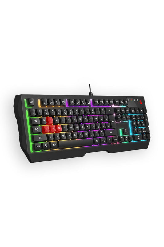 BLOODY - Bloody B135N Black USB Wired Full-Size Neon Backlit Gaming Keyboard - black