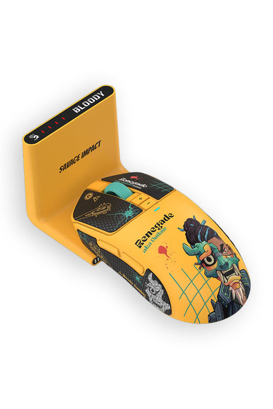 BLOODY - Bloody R72 Ultra Duo Renegade Sunset Full Size RapidSnap Wireless Gaming Mouse - renegade