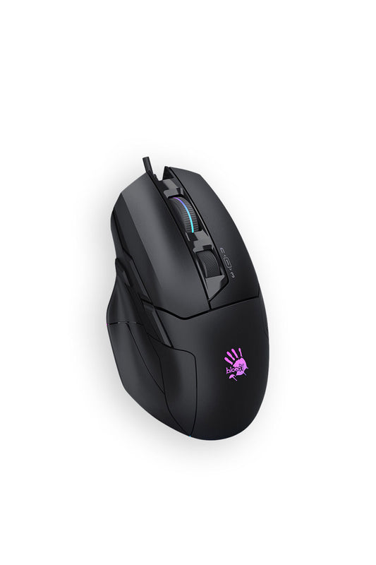BLOODY - Bloody W70 Max-AC Stone Black Full Size 15-Zone RGB 10,000 CPI Gaming Mouse - stone-black