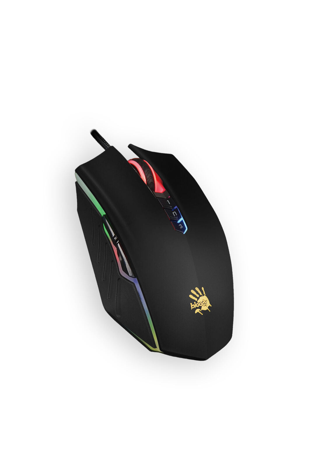 BLOODY - Bloody A70 Light Strike Matte Black Wired 6200 CPI Optical Gaming Mouse - matte-black