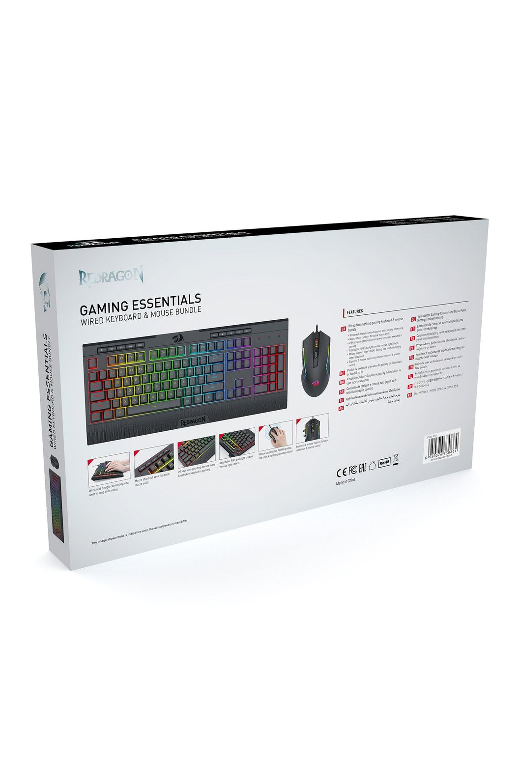 REDRAGON - Redragon S151 Black Full Size Wired Comfort Keyboard Mouse Combo - black