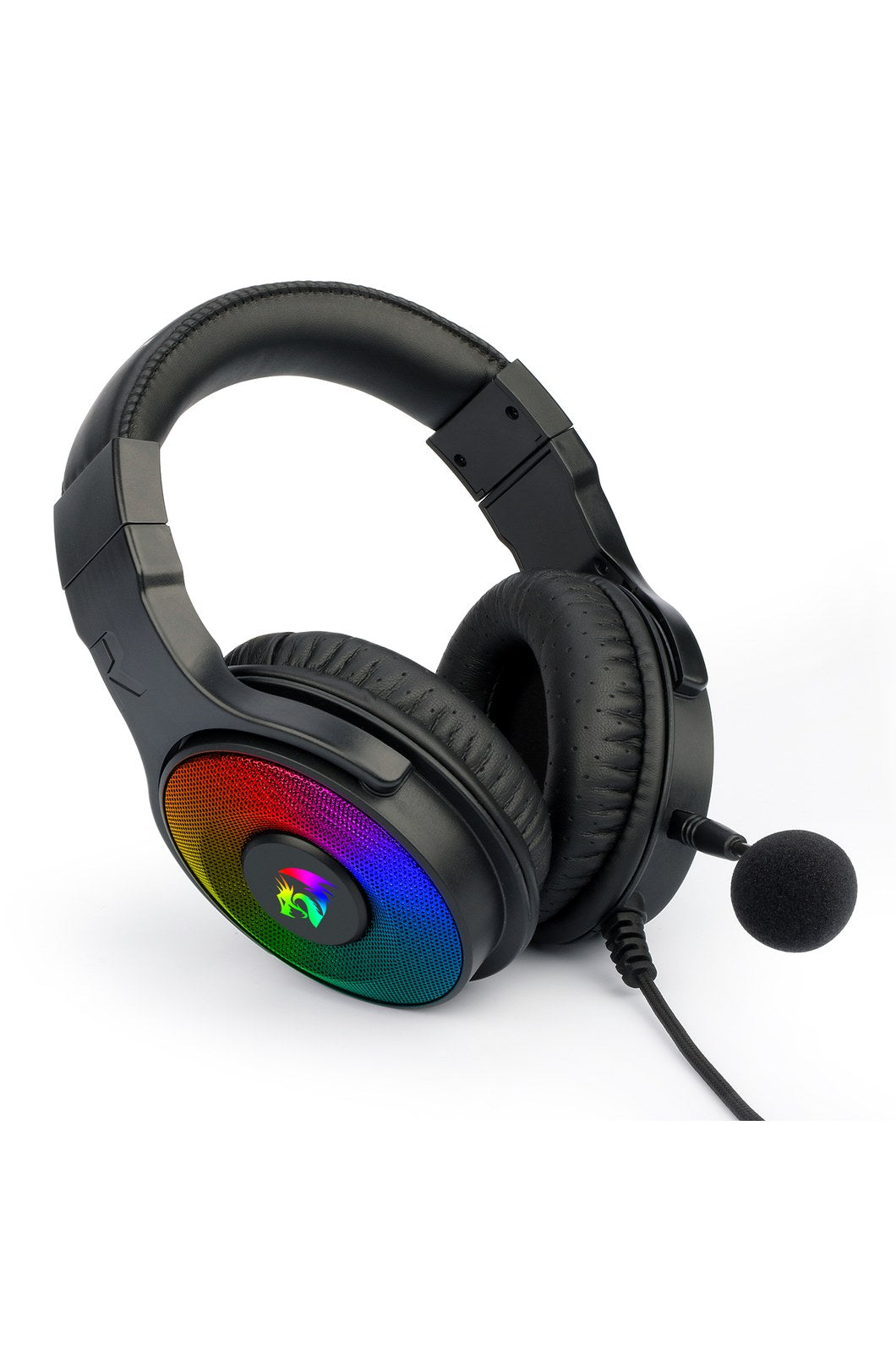 REDRAGON - Redragon H350 Pandora Black RGB Surround Sound Detachable Mic Gaming Headset - black