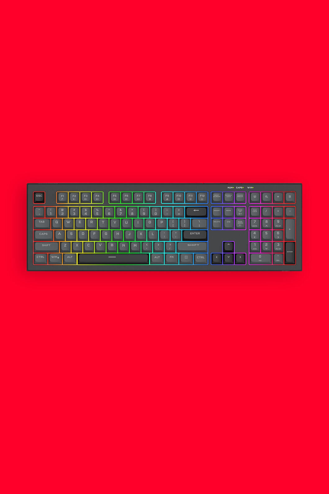 REDRAGON - K518GB-RGB Crux 108K Keyboard - grey