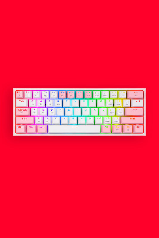 REDRAGON - K616-RGB Fizz Pro 65% Keyboard - white-pink