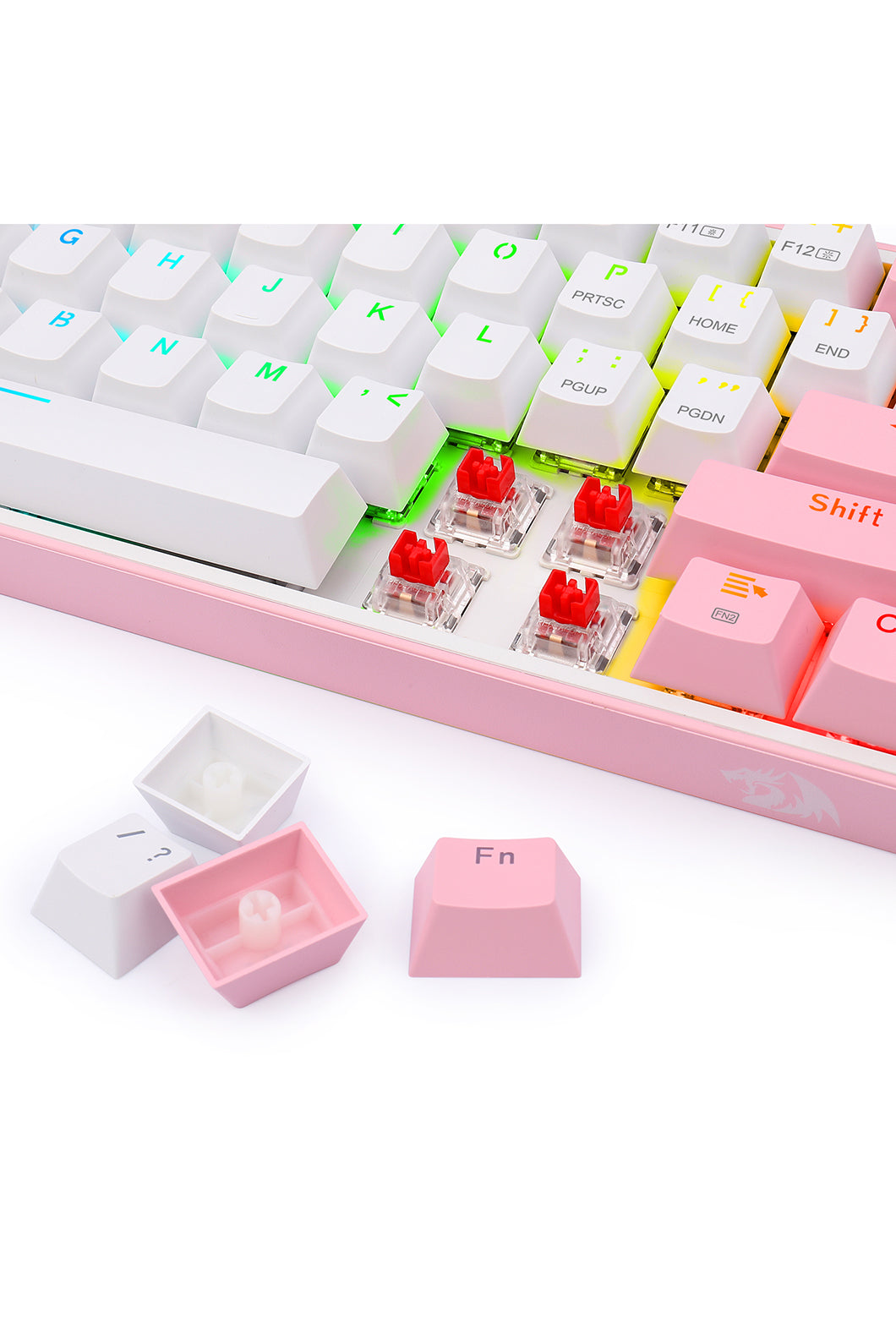 REDRAGON - K616-RGB Fizz Pro 65% Keyboard - white-pink