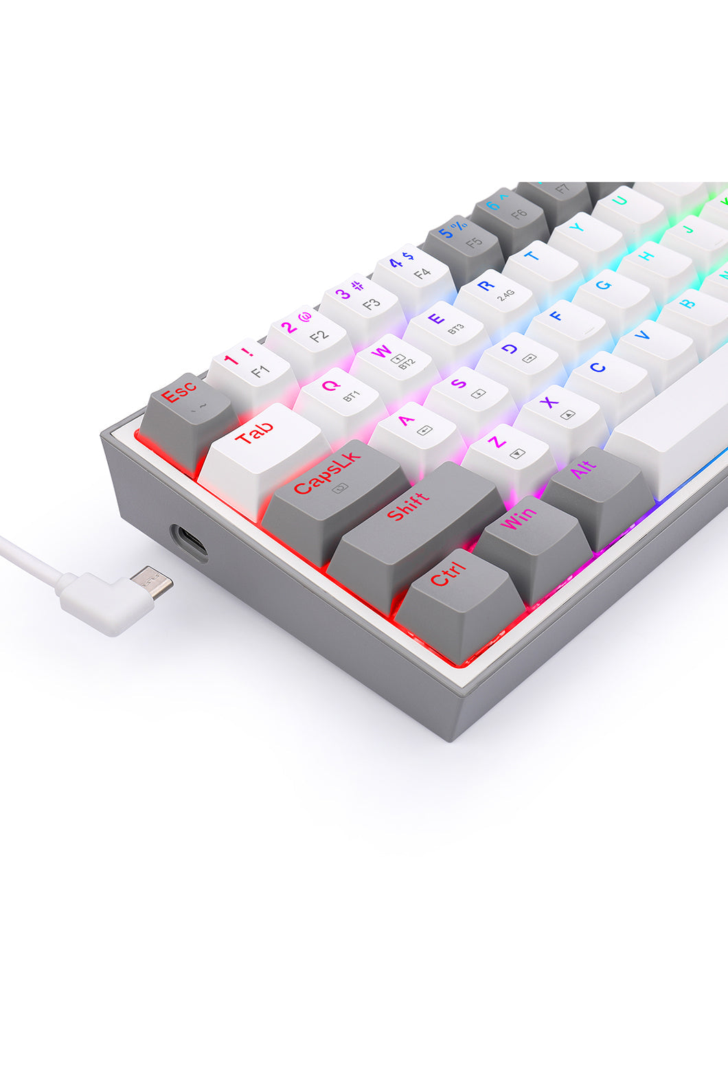 REDRAGON - K616-RGB Fizz Pro 65% Keyboard - white-grey
