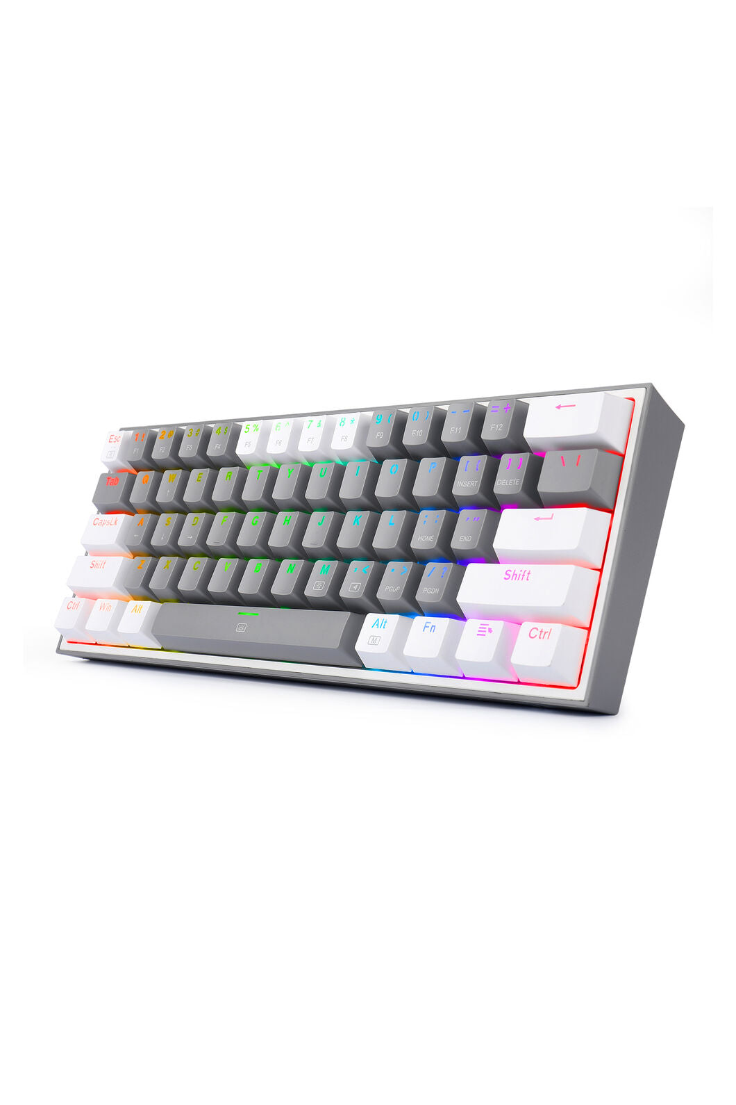 REDRAGON - K617-RGB Fizz 61 Key Wired Keyboard - grey-white
