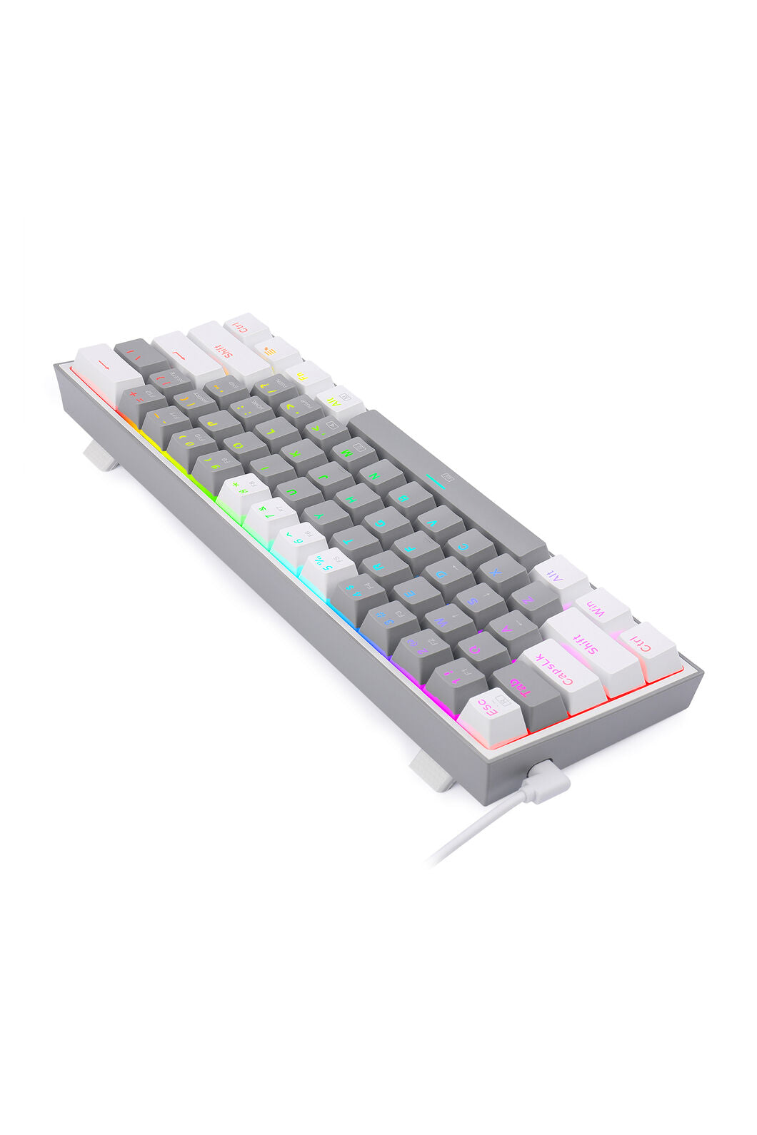 REDRAGON - K617-RGB Fizz 61 Key Wired Keyboard - grey-white