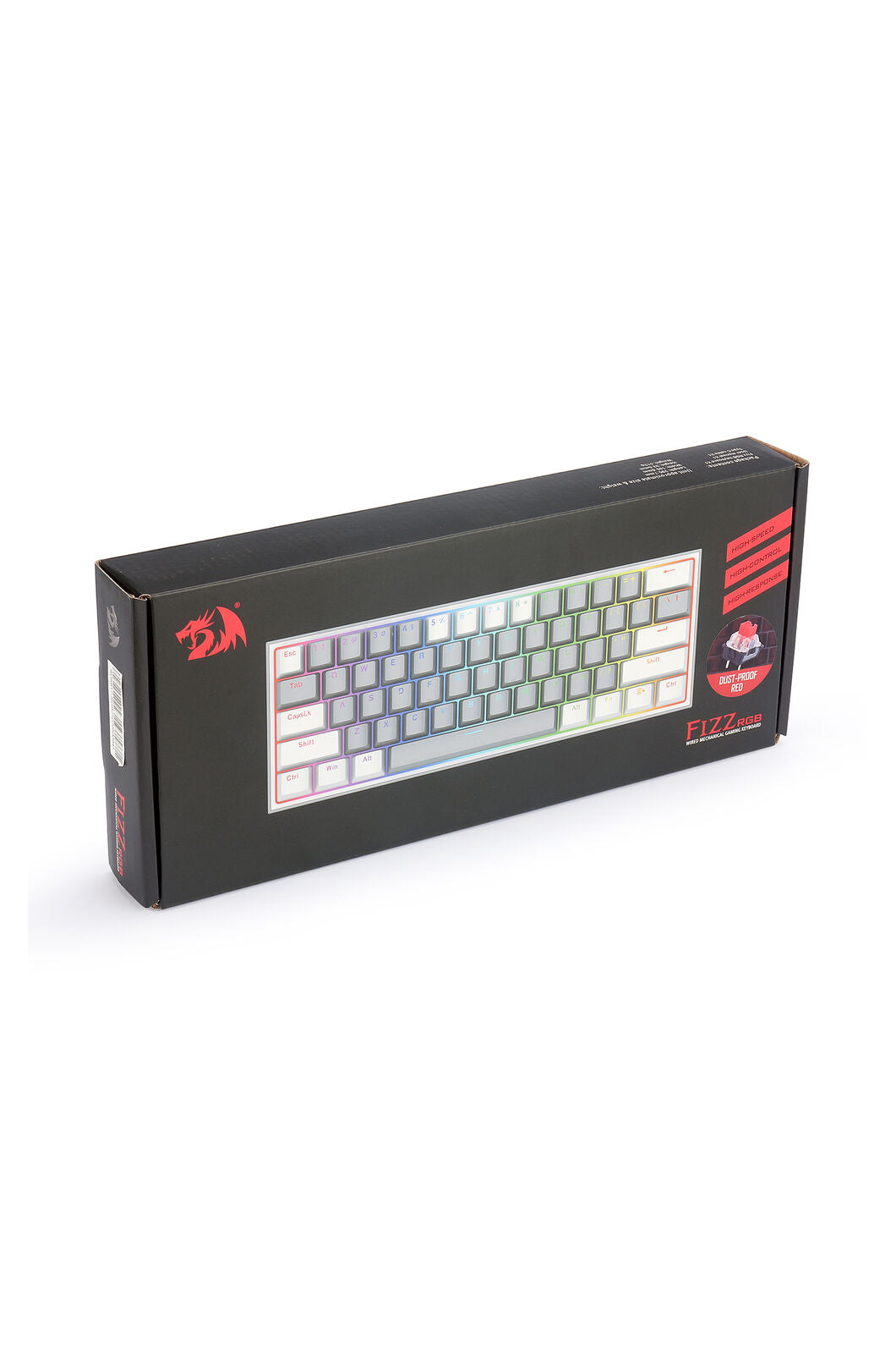 REDRAGON - K617-RGB Fizz 61 Key Wired Keyboard - grey-white