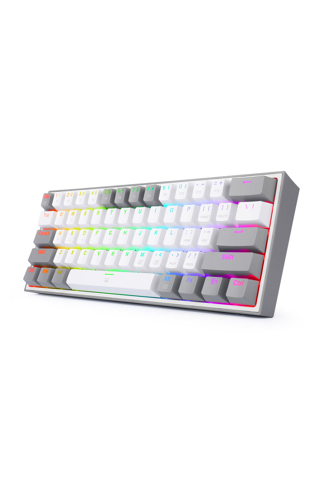 REDRAGON - K617-RGB Fizz 61 Key Wired Keyboard - white-grey