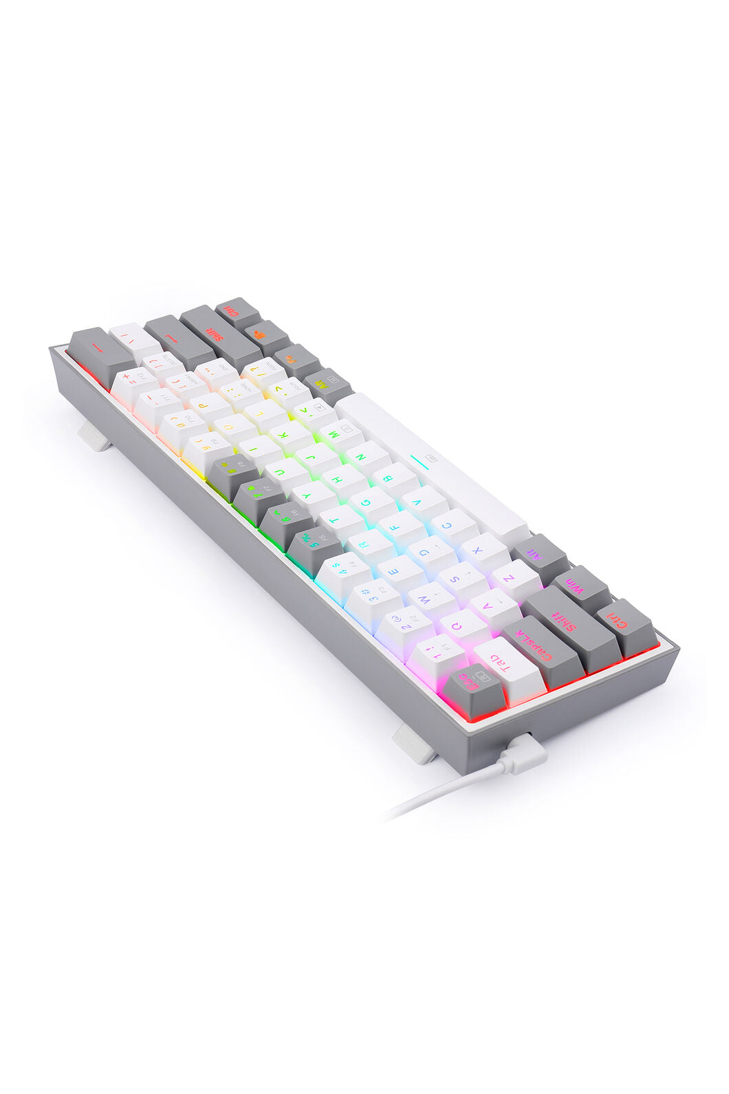 REDRAGON - K617-RGB Fizz 61 Key Wired Keyboard - white-grey