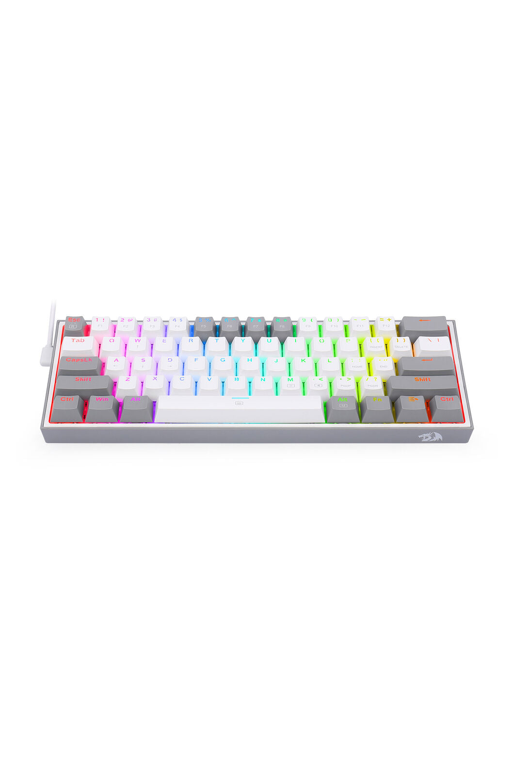 REDRAGON - K617-RGB Fizz 61 Key Wired Keyboard - white-grey