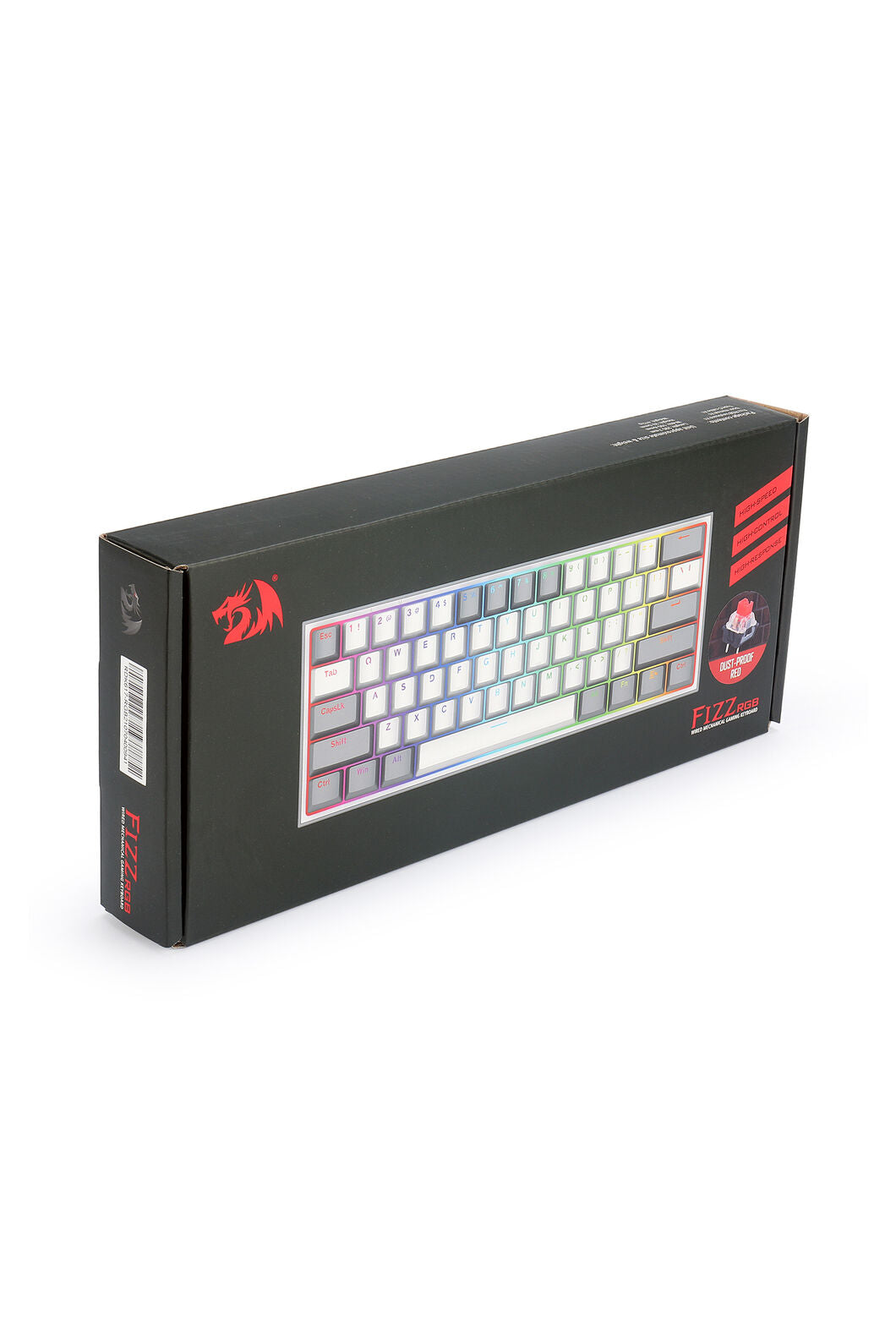 REDRAGON - K617-RGB Fizz 61 Key Wired Keyboard - white-grey