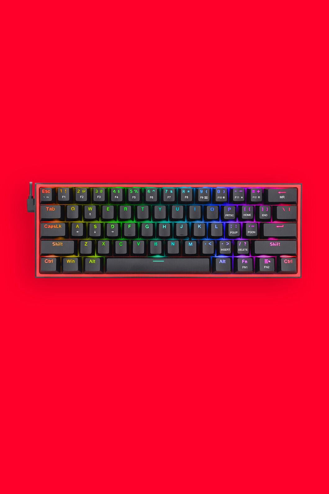 REDRAGON - K617-RGB Fizz 61 Key Wired Keyboard - grey