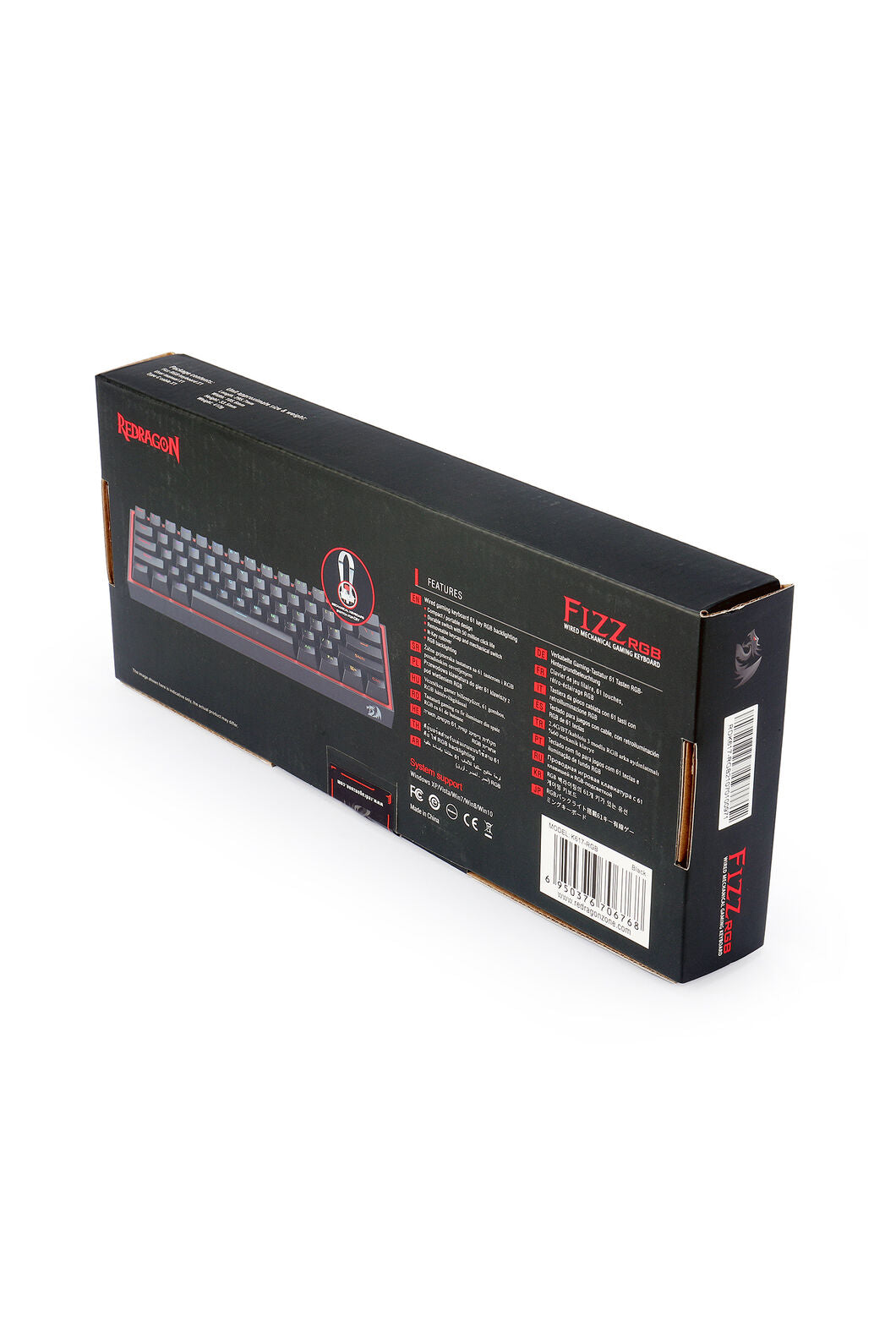 REDRAGON - K617-RGB Fizz 61Key Wired KB - grey