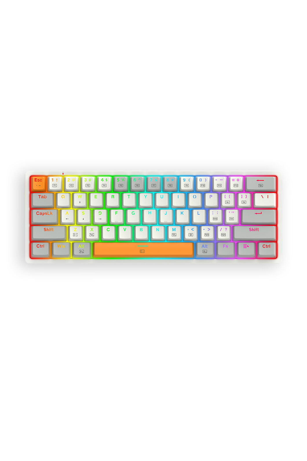 REDRAGON - K642WGO-RGB Akali 61 Key Keyboard - white