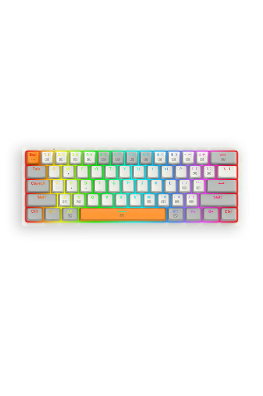 REDRAGON - K642WGO-RGB Akali 61 Key Keyboard - white