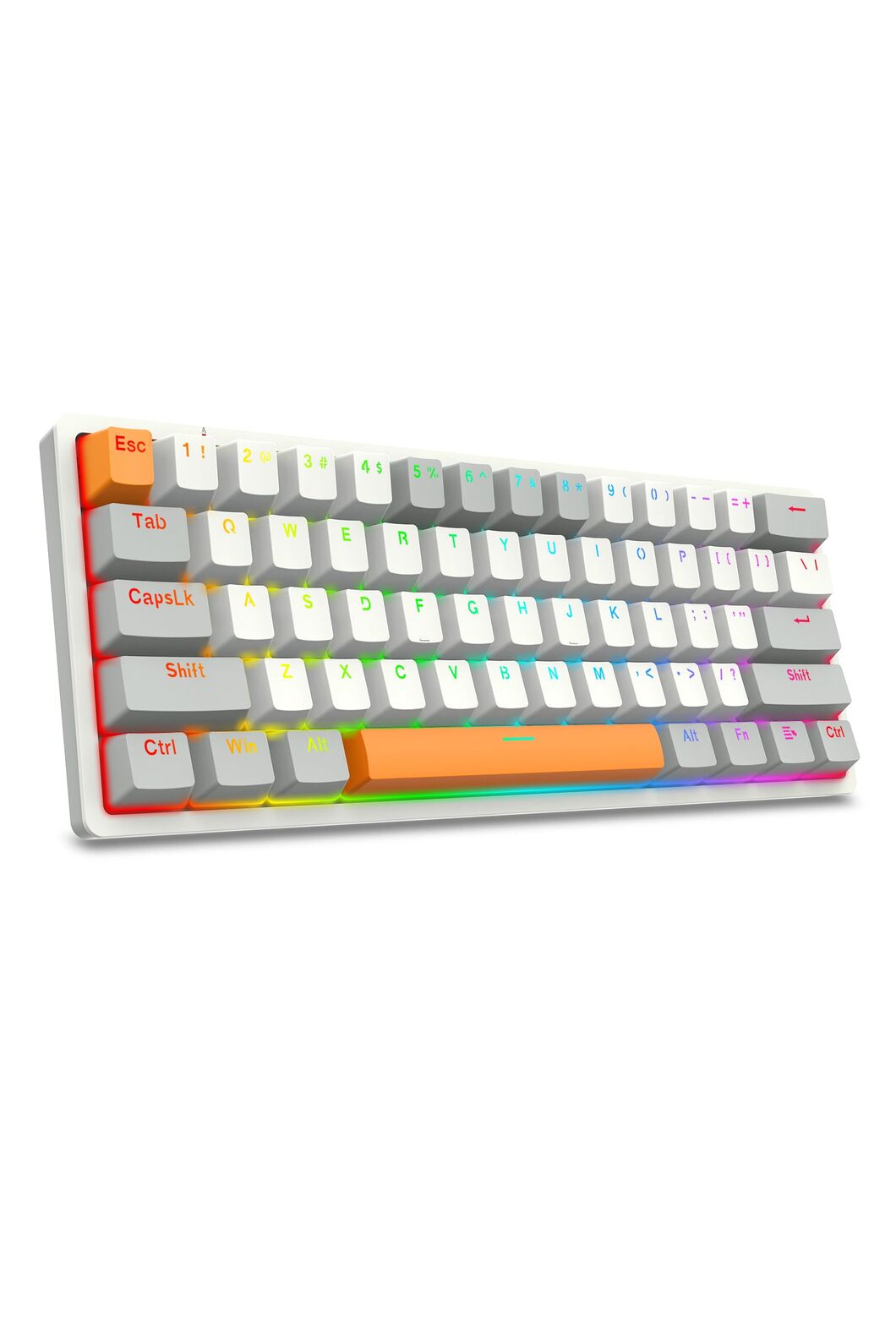 REDRAGON - K642WGO-RGB Akali 61 Key Keyboard - white