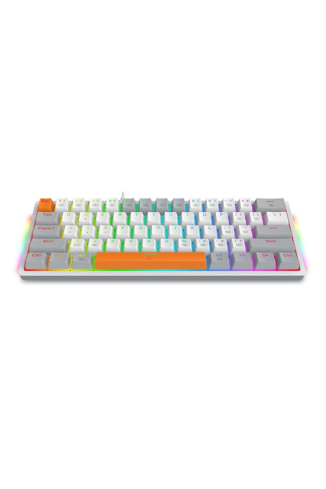 REDRAGON - K642WGO-RGB Akali 61 Key Keyboard - white