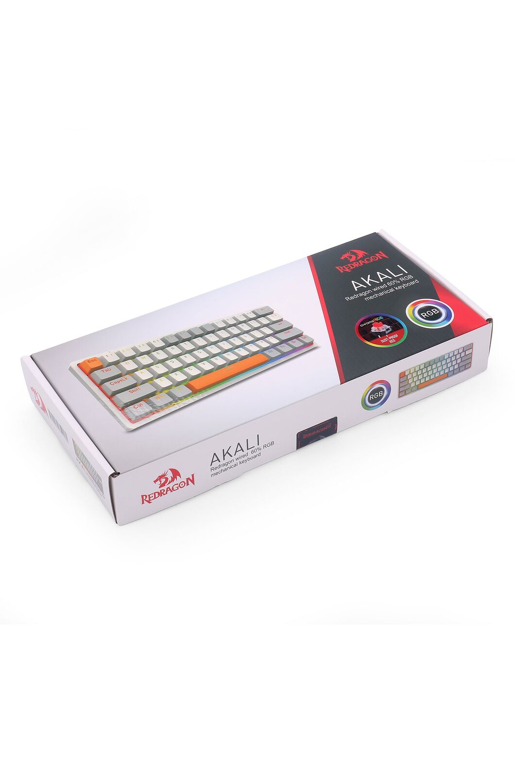 REDRAGON - K642WGO-RGB Akali 61 Key Keyboard - white