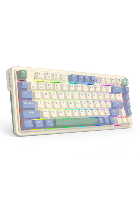 REDRAGON - Redragon K673CPG RGB Pro White 75% Gasket Wireless Mechanical Keyboard - white