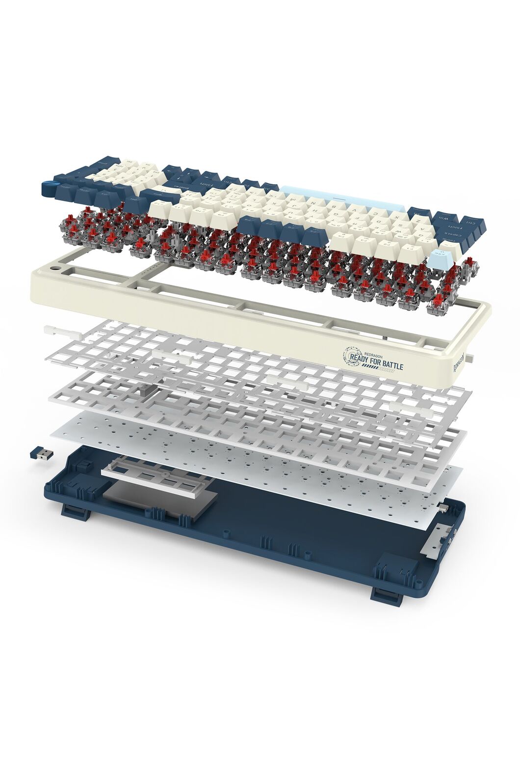 REDRAGON - Redragon K686WB RGB Pro EISA Navy 98+1 Gasket Wireless Mechanical Keyboard - navy