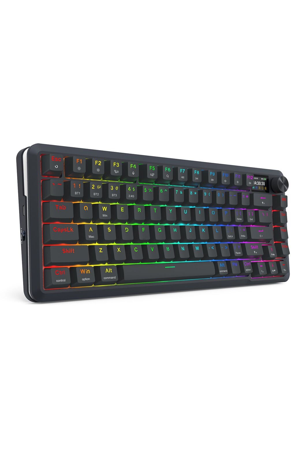 REDRAGON - K708RGB-PRO Fleact 75% LCD Keyboard - black