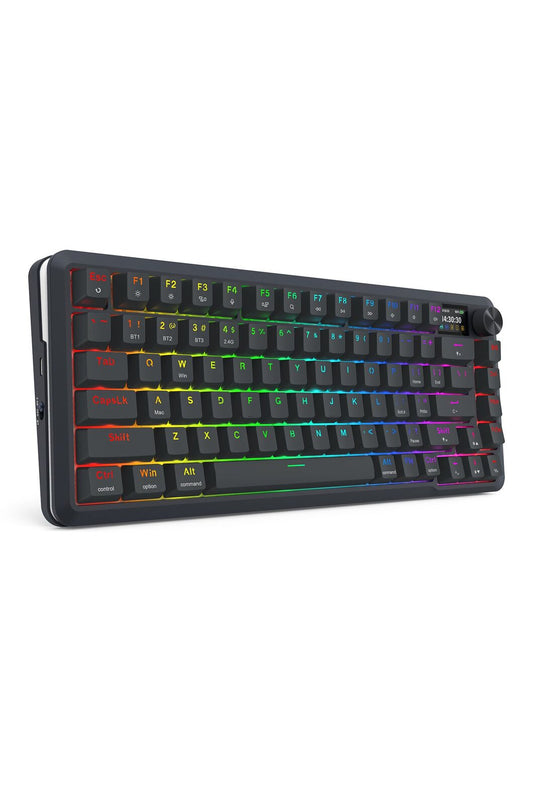 REDRAGON - Redragon K708RGB-Pro Fleact Black 75% LCD Mechanical Keyboard - black