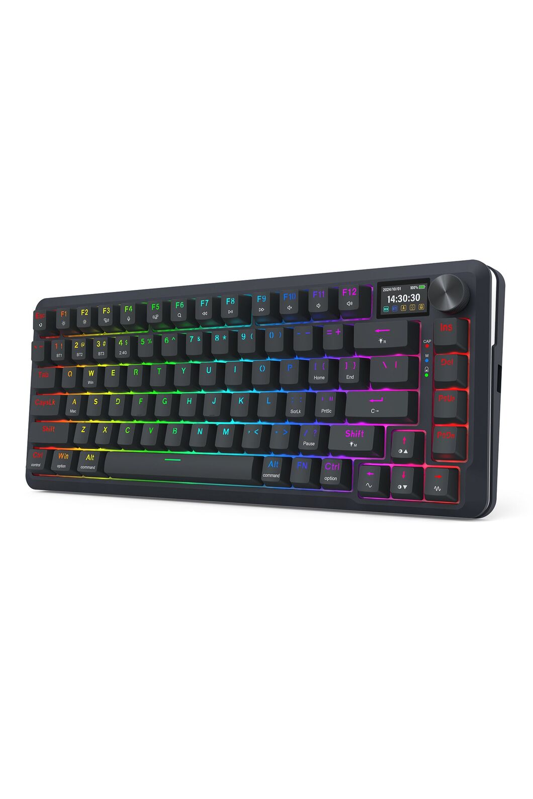 REDRAGON - K708RGB-PRO Fleact 75% LCD Keyboard - black