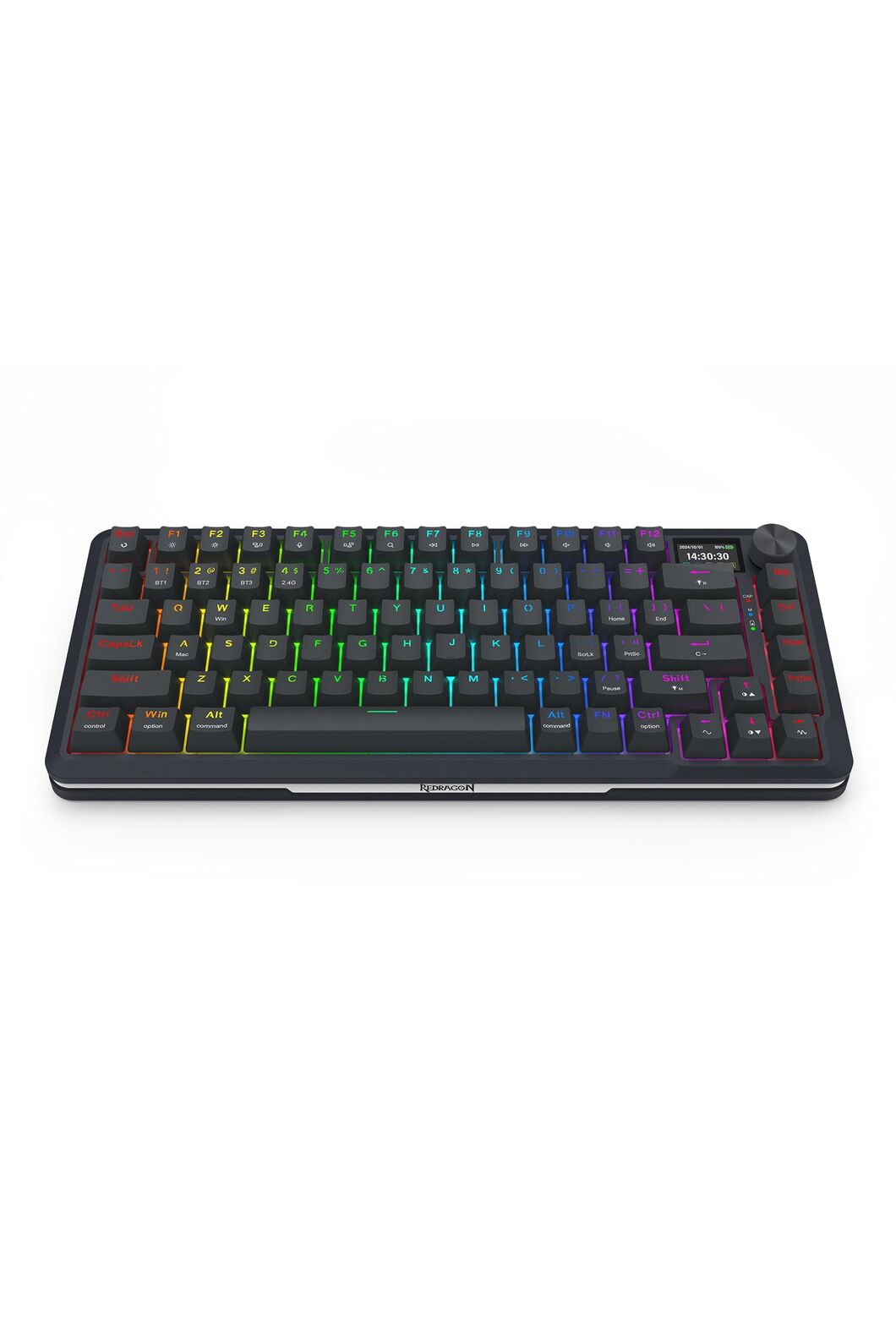 REDRAGON - K708RGB-PRO Fleact 75% LCD Keyboard - black
