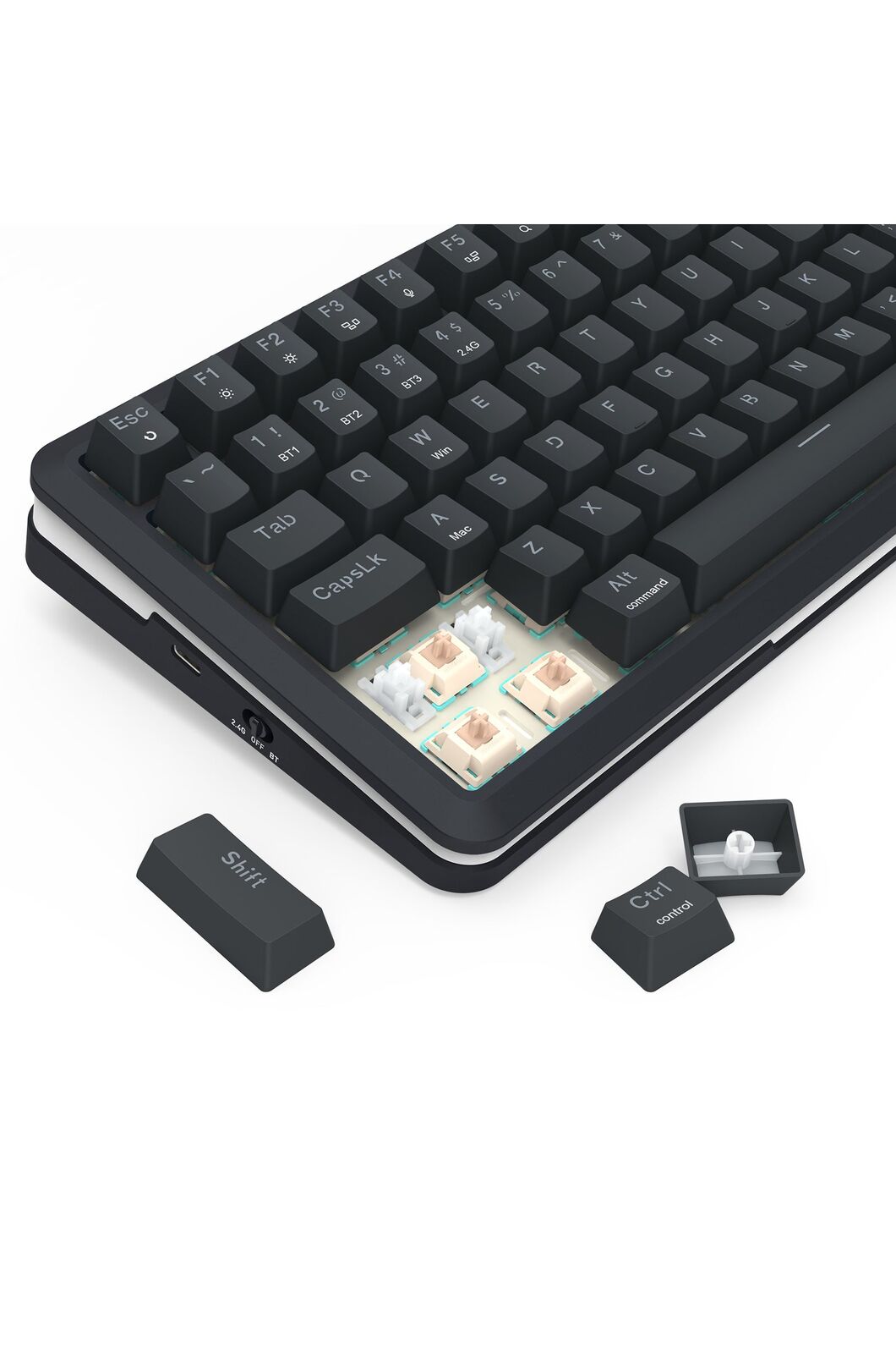 REDRAGON - K708RGB-PRO Fleact 75% LCD Keyboard - black