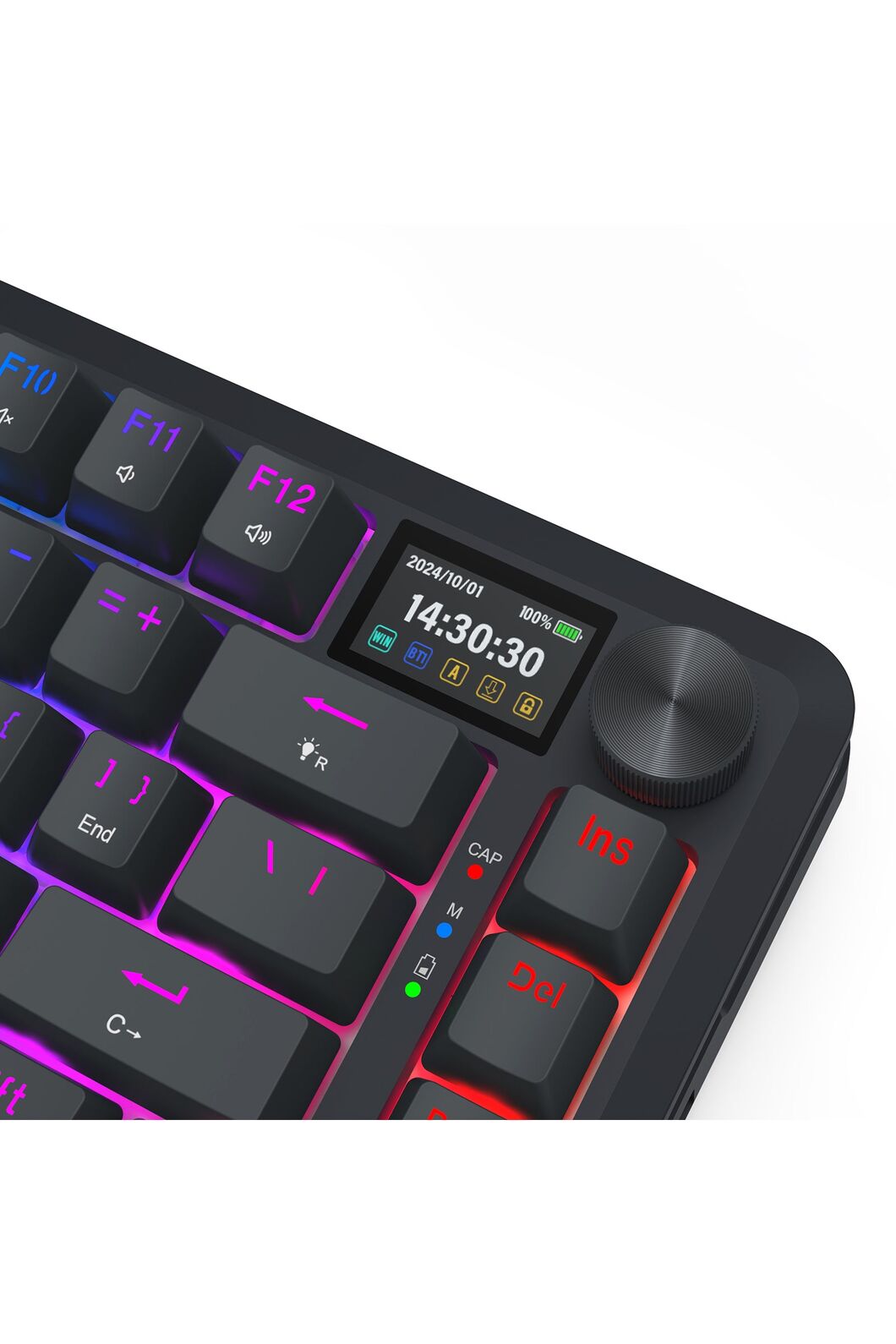 REDRAGON - K708RGB-PRO Fleact 75% LCD Keyboard - black