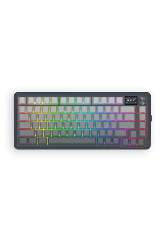 REDRAGON - Redragon K708GG RGB Pro Fleact Charcoal 75% LCD Gasket Wireless Mechanical Keyboard - charcoal