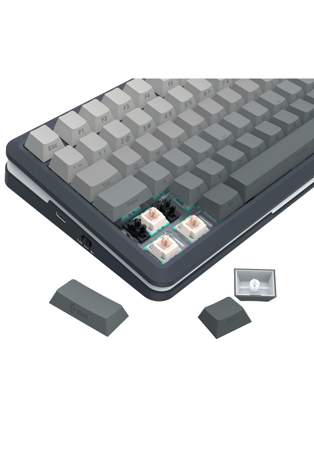 REDRAGON - K708GG-RGB-PRO Fleact 75% Keyboard - charcoal