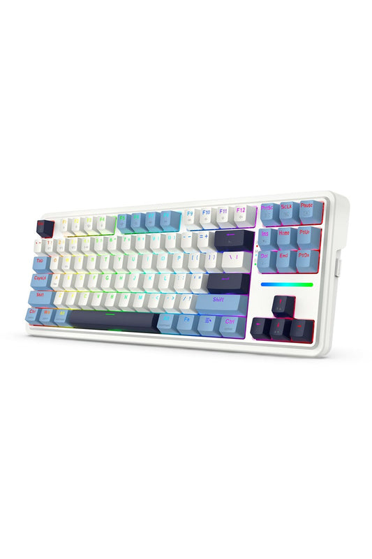REDRAGON - Redragon K728WBB RGB Pro Antonium Pro White TKL Gasket Wireless Mechanical Keyboard - white