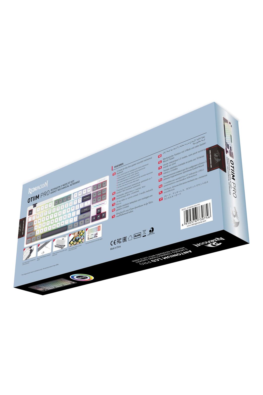 REDRAGON - Redragon K729WGB RGB Pro OTIM Pro White TKL Gasket Wireless Mechanical Keyboard - white