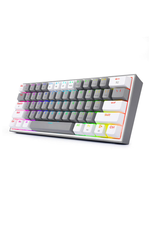 REDRAGON - Redragon K616-RGB Fizz Grey 60% Tri-Mode Wireless Mechanical Gaming Keyboard - grey