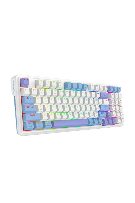 REDRAGON - Redragon K664WBP RGB Pro Gloria White Purple 94% Gasket Wireless Mechanical Keyboard - white-purple