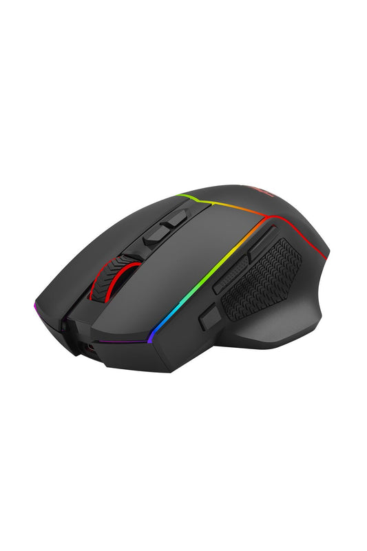 REDRAGON - Redragon M814RGB-PRO Axe Pro Black Honeycomb Tri-Mode RGB Gaming Mouse - black
