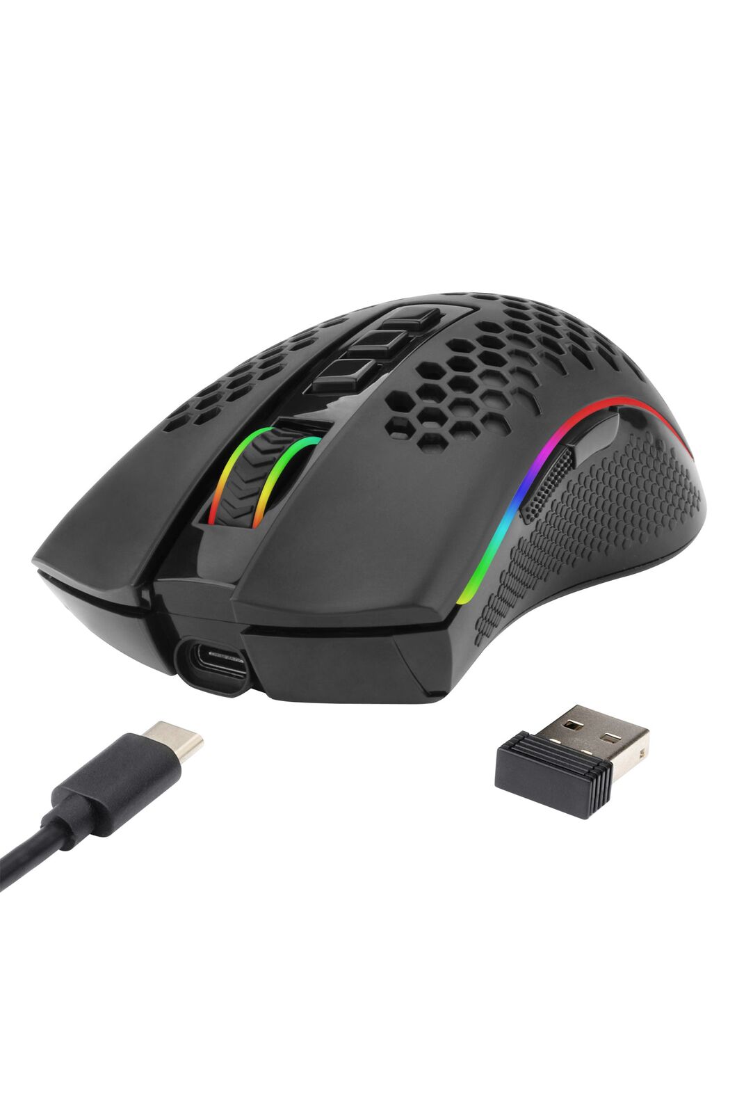 REDRAGON - Redragon M808-KS Storm Pro Black Dual-Mode Wireless RGB Gaming Mouse - black