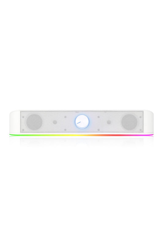 REDRAGON - Redragon GS560W Adiemus White Compact RGB Enhanced Bass Sound Bar Speaker - white