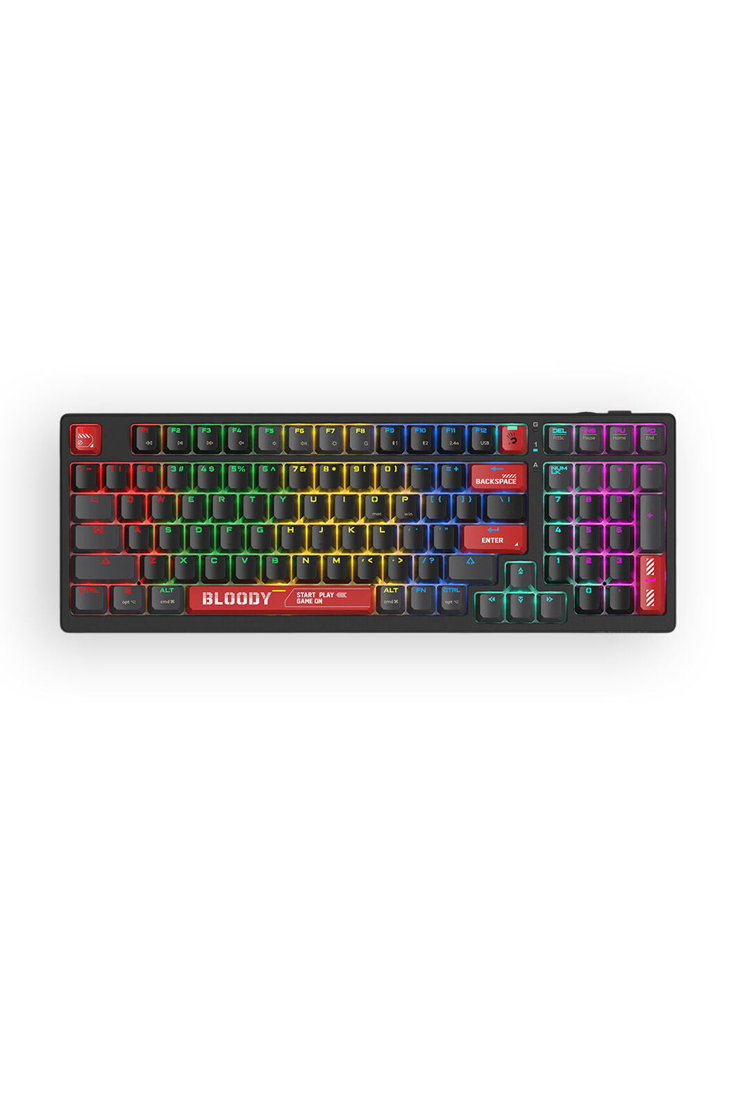 BLOODY - Bloody WS98 Bloody Red 80% Dual Core Wireless Mechanical Keyboard - bloody-red