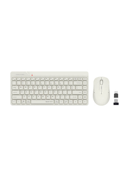 A4Tech - A4Tech FG2200 Air2 Beige Compact Silent Wireless Keyboard & Mouse Combo - beige