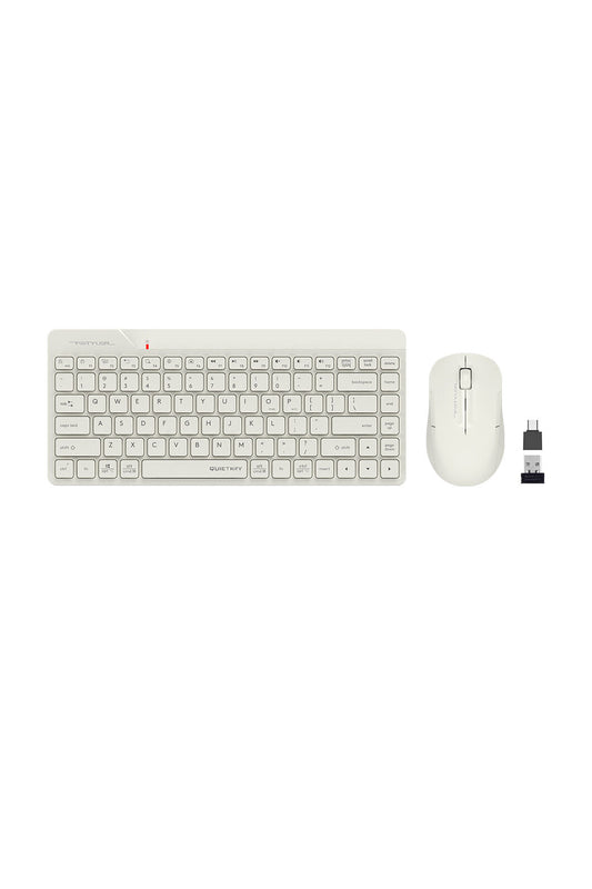 A4Tech - A4Tech FG2200 Air2 Beige Compact Silent Wireless Keyboard & Mouse Combo - beige