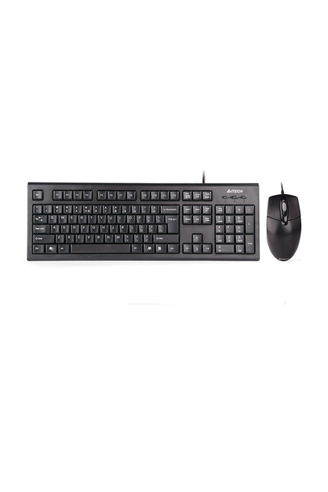 A4Tech - A4Tech KR-8572S Black Full-Size Silent Comfort Keyboard & Mouse Combo - black