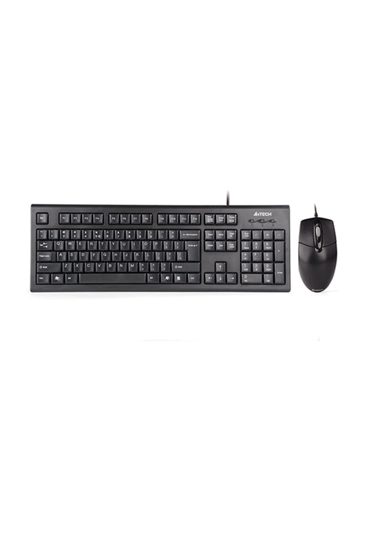 A4Tech - A4Tech KR-8572S Black Full-Size Silent Comfort Keyboard & Mouse Combo - black