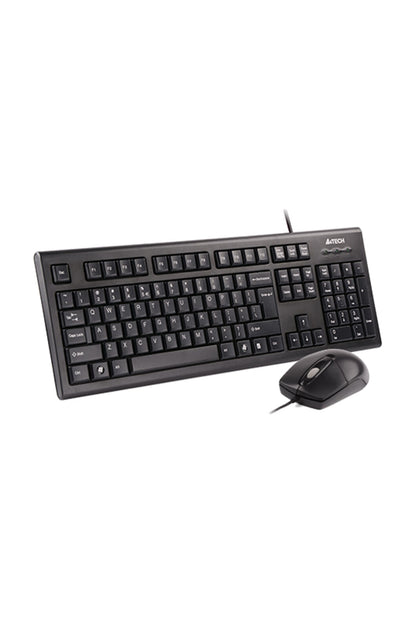 A4Tech - A4Tech KR-8572S Black Full-Size Silent Comfort Keyboard & Mouse Combo - black